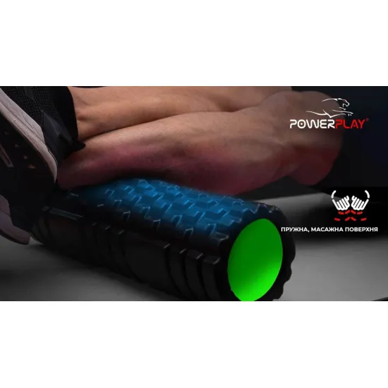 Масажний ролик PowerPlay 4025 Чорно-зелений