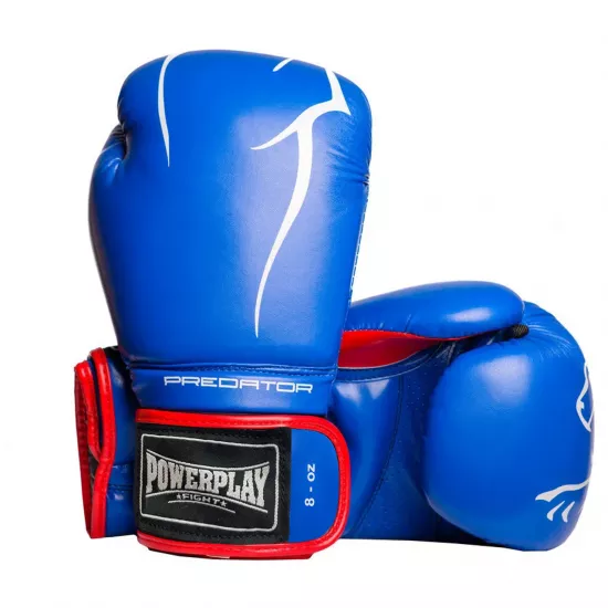 Боксерские перчатки PowerPlay 3018 синие 8 унций