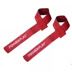 Лямки для тяги PowerPlay 5205 кожа красные