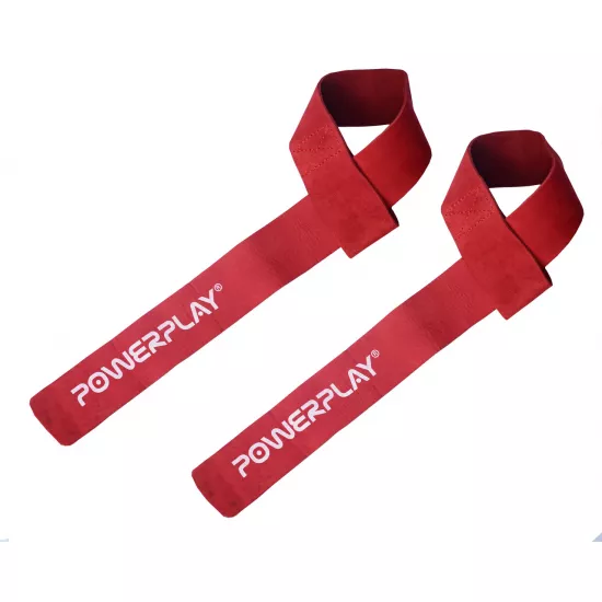 Лямки для тяги PowerPlay 5205 кожа красные