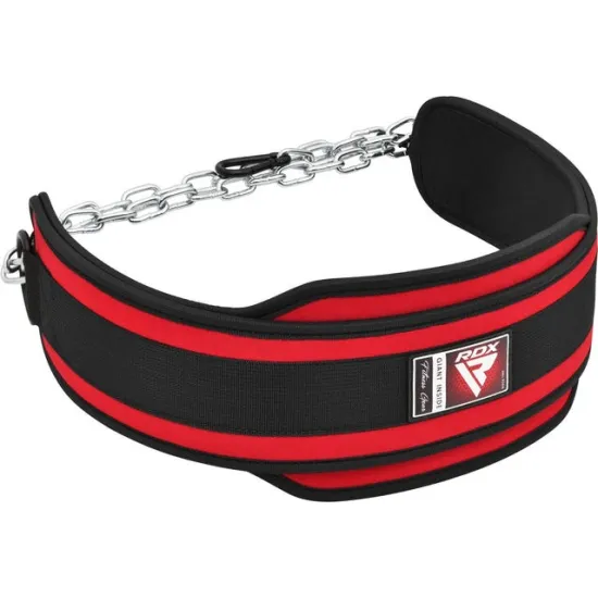 Пояс для обтяжень з ланцюгом RDX PRO DIPPING BELT 2 LAYER  неопреновий Red