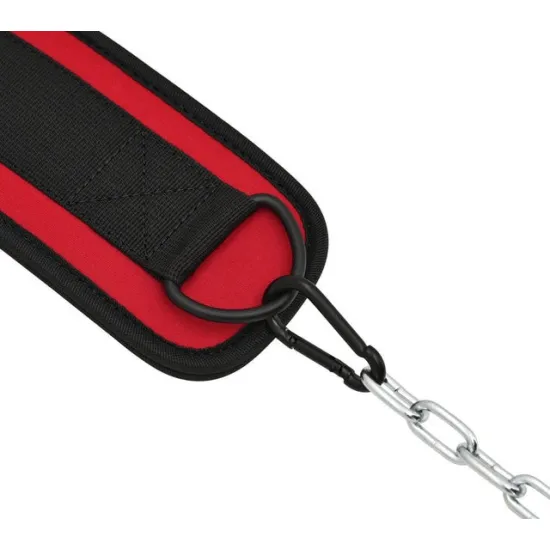 Пояс для обтяжень з ланцюгом RDX PRO DIPPING BELT 2 LAYER  неопреновий Red