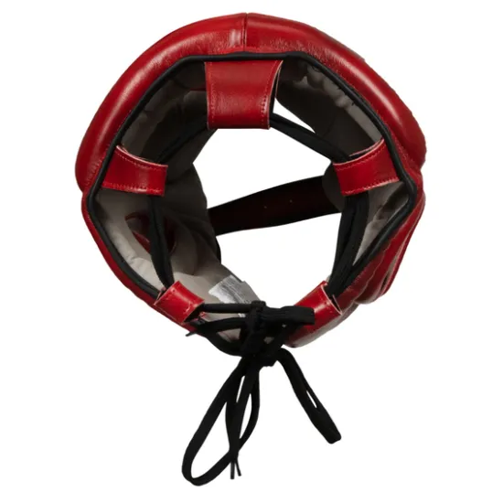 Шлем для бокса TITLE Boxing Blood Red Leather Sparring Headgear S/M