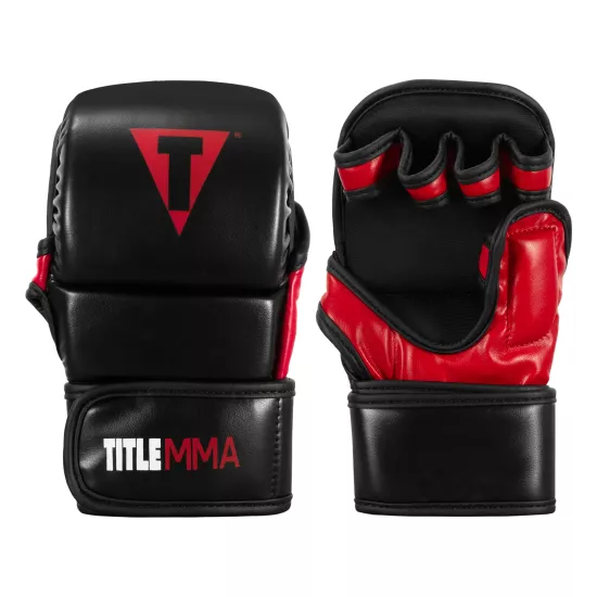 Перчатки TITLE MMA Sparring Gloves Black/Red-S/M