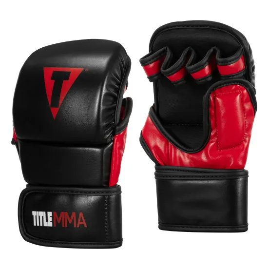 Перчатки TITLE MMA Sparring Gloves Black/Red-S/M