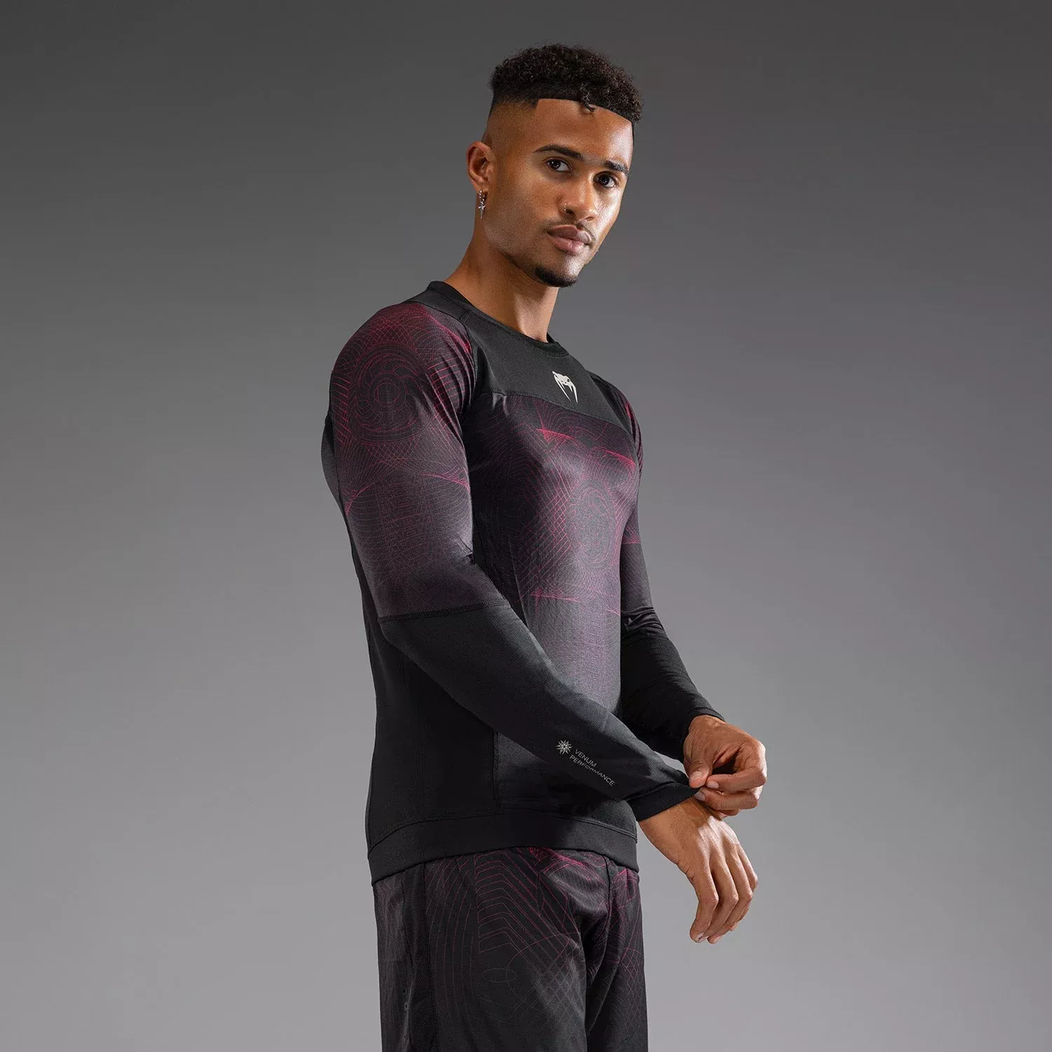 Рашгард Venum G-Fit Air Men's Long Sleeve Rashguard Deep Black/Fire Red-S