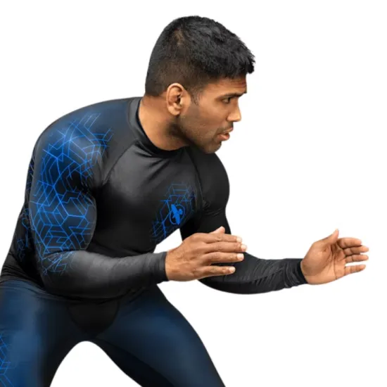 Рашгард Hayabusa Geo Long Sleeve Blue-S