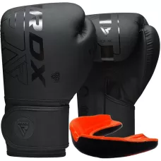 Боксерские перчатки RDX F6 Kara Matte Black 8 унций (капа в комплекті)