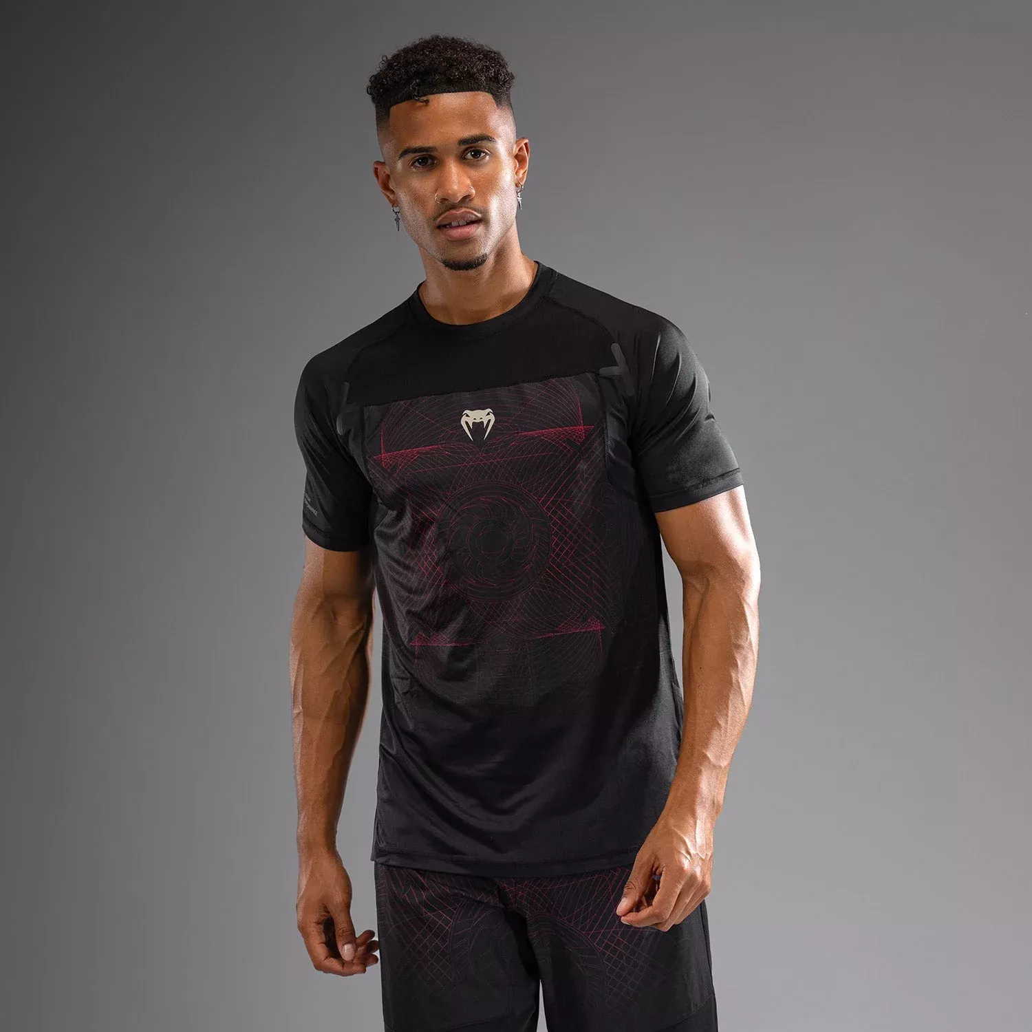 Футболка Venum G-Fit Air Men's Dry-Tech T-Shirt Deep Black/Fire Red-S