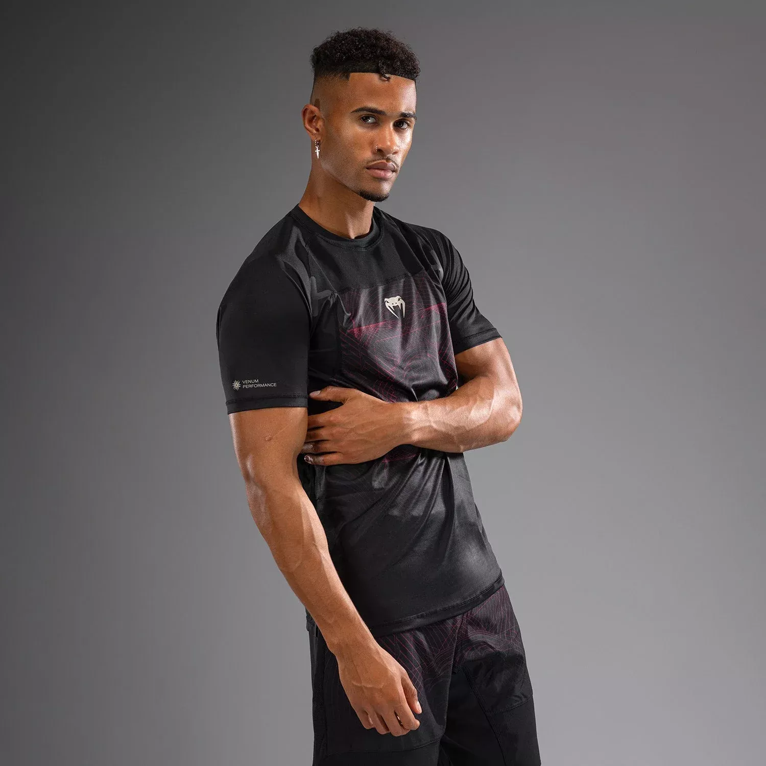 Футболка Venum G-Fit Air Men's Dry-Tech T-Shirt Deep Black/Fire Red-S