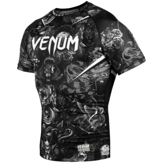 Рашгард Venum Art Short Sleeves Rashguard Black/White-M