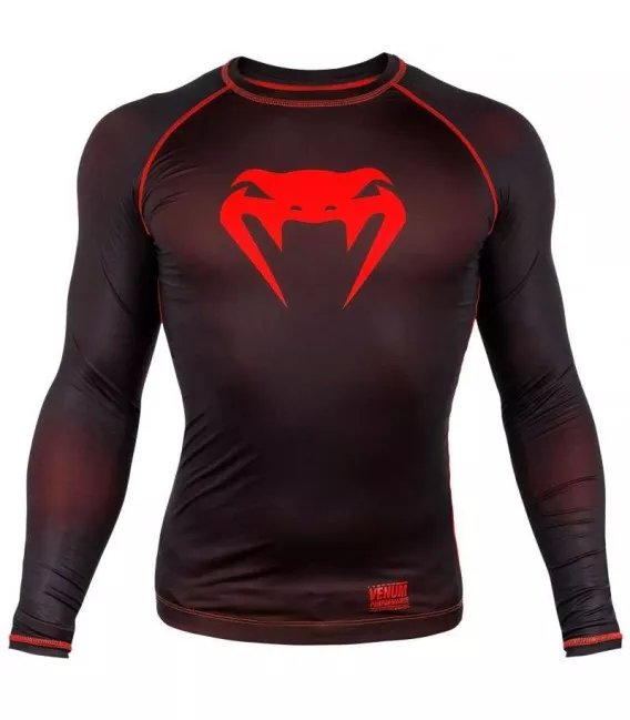 Рашгард Venum Contender 3.0 Compression Long Sleeves Black/Neo Red-S