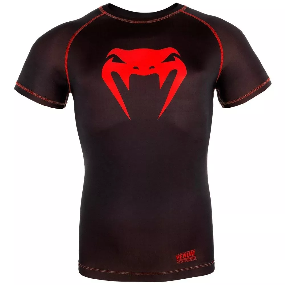 Рашгард Venum Contender 3.0 Compression Short Sleeves Black/Neo Red-L 
