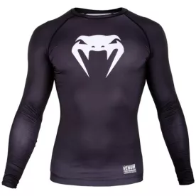 Рашгард Venum Contender 3.0 Compression Long Sleeves Black/White-M