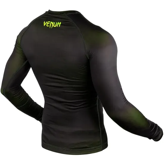 Рашгард Venum Contender 3.0 Compression Long Sleeves Black/Neo Yellow-L 