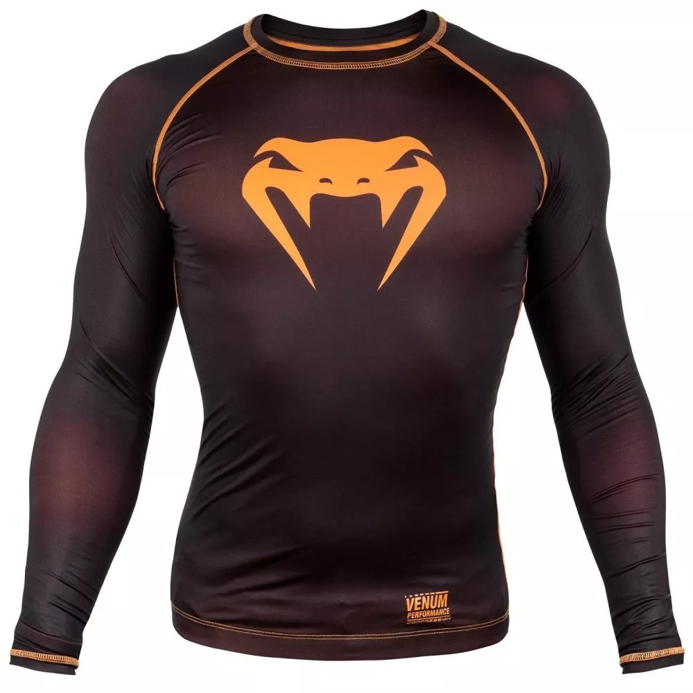 Рашгард Venum Contender 3.0 Compression Long Sleeves Black/Neo Orange-L