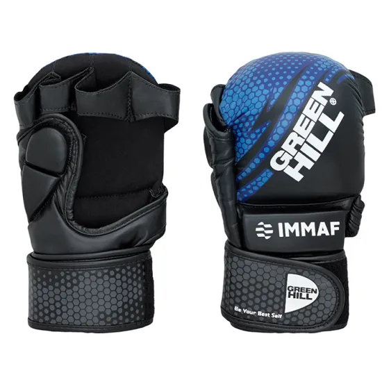 Рукавиці для ММА Green Hill IMMAF Blue-S