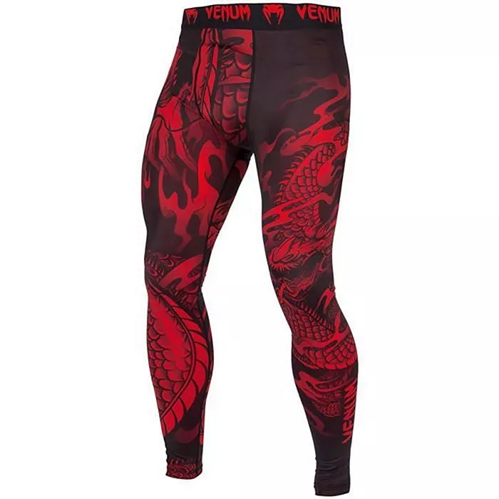 Штани компресійні Venum Dragon's Flight Spats Compression Pants Black/Red-S