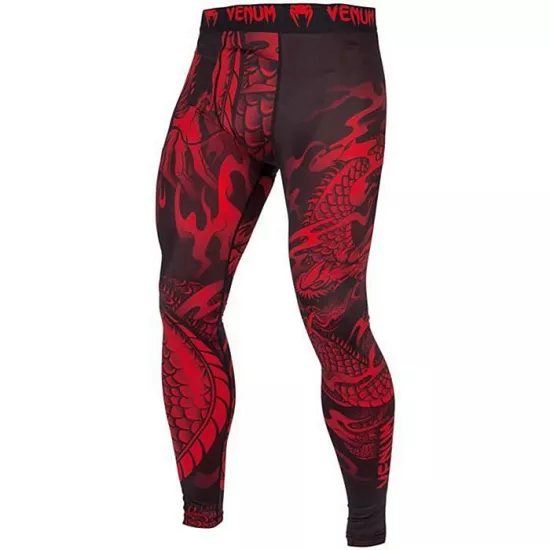 Штани компресійні Venum Dragon's Flight Spats Compression Pants Black/Red-S