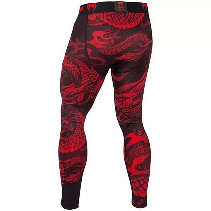 Штани компресійні Venum Dragon's Flight Spats Compression Pants Black/Red-S