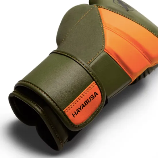 Боксерские перчатки Hayabusa T3 Boxing Gloves Green/Orange-12