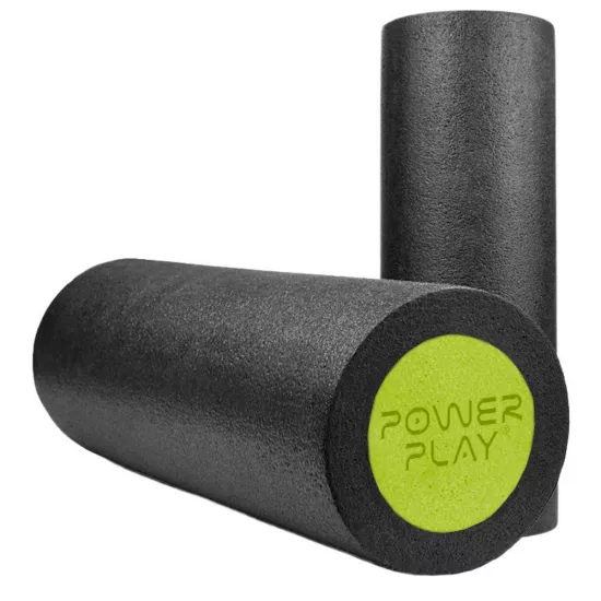 Масажний ролик PowerPlay 4021 Fitness Roller Чорно-зелений (30x15см.)