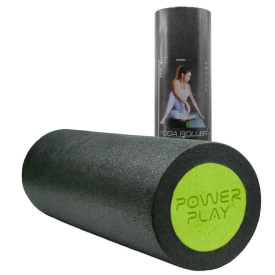Масажний ролик PowerPlay 4021 Fitness Roller Чорно-зелений (30x15см.)