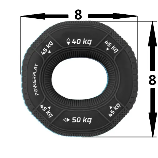 Еспандер кистьовий силіконовий PowerPlay PP-4331 Hand Grip Hard 40-45-50 кг. Чорний