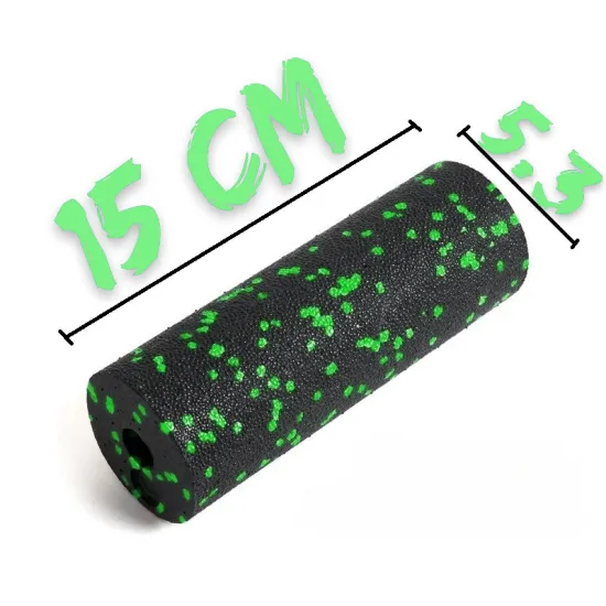 Масажний ролик (роллер) гладкий PowerPlay PP-4346 Mini EPP Foam Roller Чорно/Зелений (15x5,3см.)