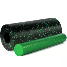 Масажний роллер PowerPlay PP-4348 2в1 EPP Foam Roller Чорно/Зелений 33x14см)