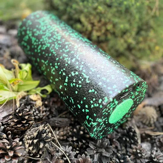 Масажний роллер PowerPlay PP-4348 2в1 EPP Foam Roller Чорно/Зелений 33x14см)