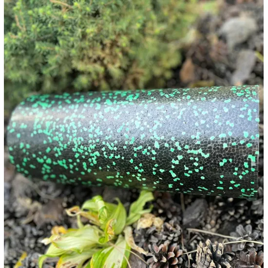 Масажний роллер PowerPlay PP-4348 2в1 EPP Foam Roller Чорно/Зелений 33x14см)