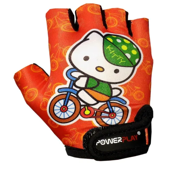 Велоперчатки дитячі PowerPlay 5473 Kitty оранжеві XS