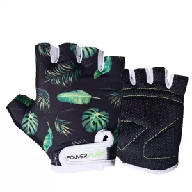 Велоперчатки PowerPlay 001 Листья черные XS