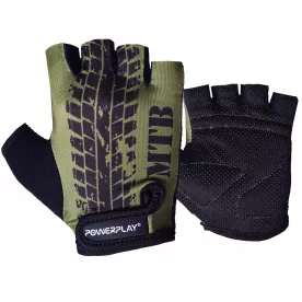 Велоперчатки PowerPlay 5451 Протектор зеленые XS