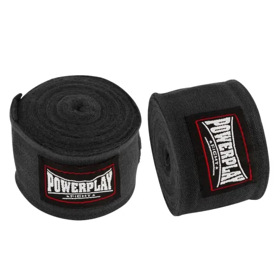Бинты для бокса PowerPlay 3046 Черные-4,5м