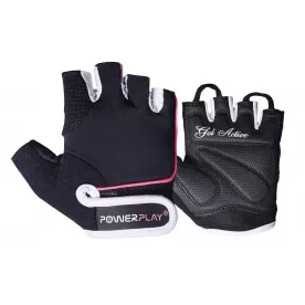 Перчатки для фитнеса PowerPlay 1750 женские черно-розовые XS