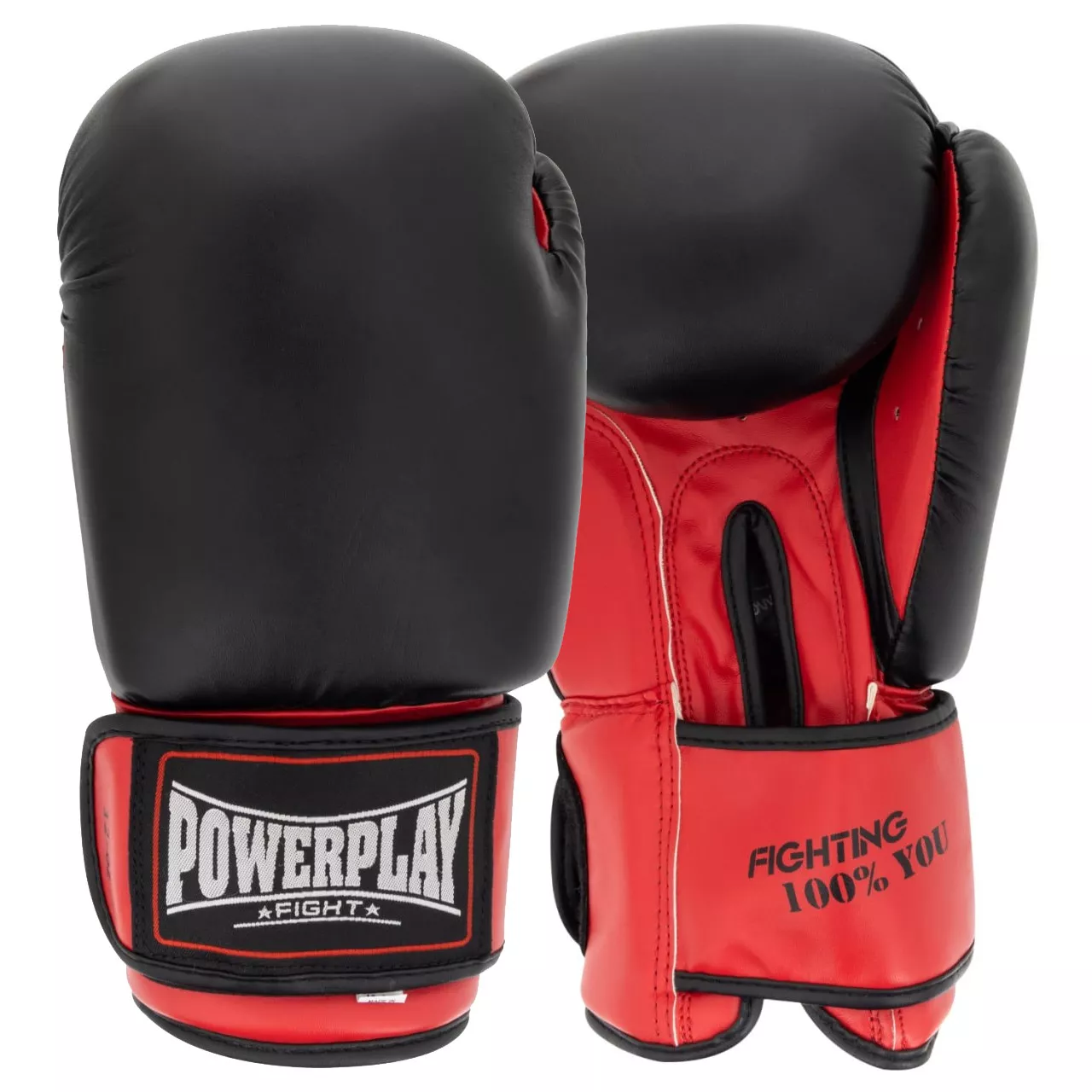 Боксерские перчатки PowerPlay 3004 Classic Черно-Красные 16 унций