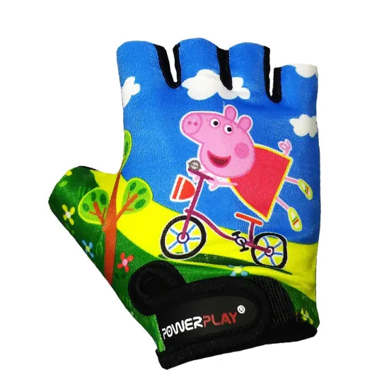 Велоперчатки детские PowerPlay 5473 Pig голубые XS