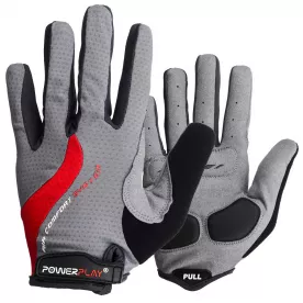 Велоперчатки PowerPlay 6554 B Серо-красные S