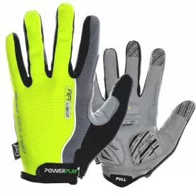 Велоперчатки PowerPlay 6551 Cалатово-серые M