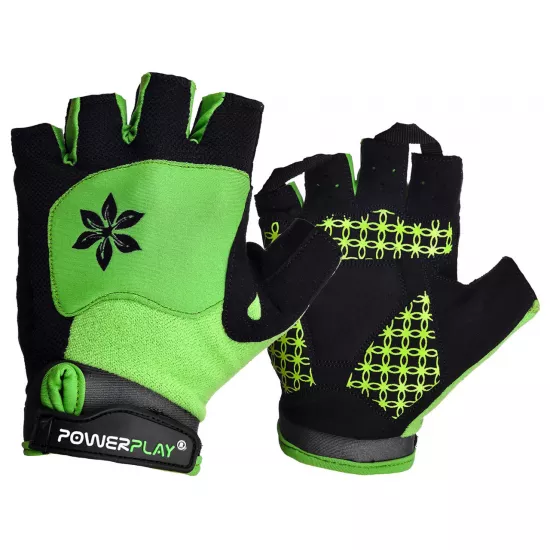Велоперчатки жіночі PowerPlay 5284 B Зелені XS