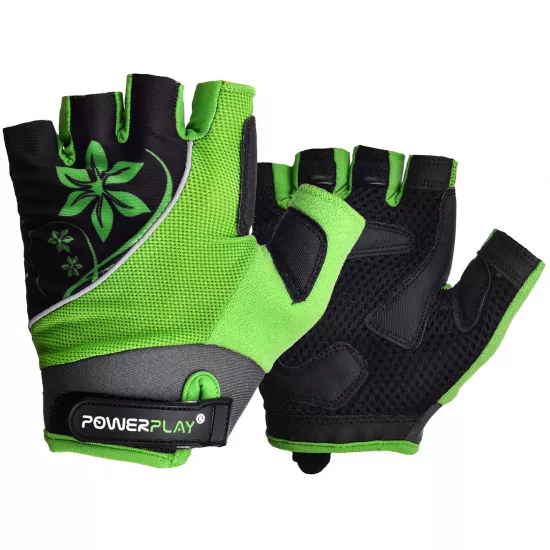 Велоперчатки женские PowerPlay 5281 A Зеленые XS