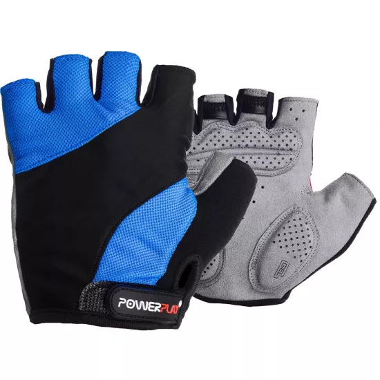 Велоперчатки PowerPlay 5041 B Чорно-блакитні XS