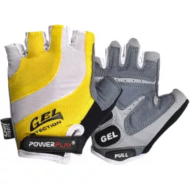 Велоперчатки PowerPlay 5034 B Бело-желтые XS