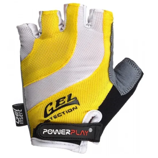 Велоперчатки PowerPlay 5034 B Біло-жовті XS