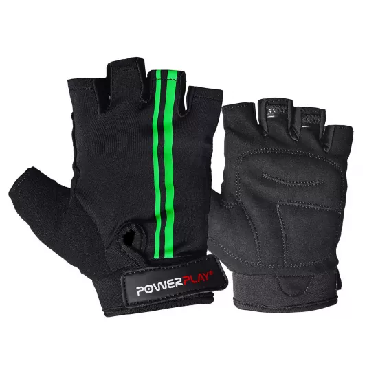 Велоперчатки PowerPlay 5031 Чорно-зелені XS