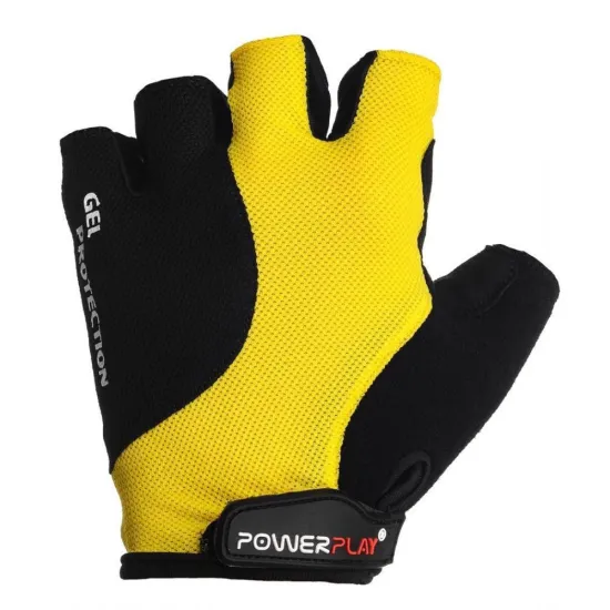 Велоперчатки PowerPlay 5028 B Чорно-жовті S