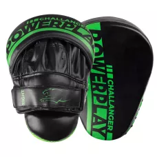 Лапы боксерские PowerPlay 3041 Черно-Зеленые PU [пара]