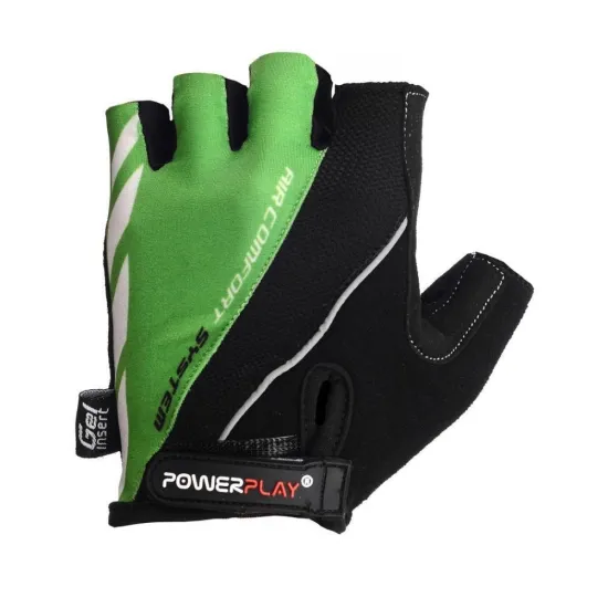 Велоперчатки PowerPlay 5024 B Чорно-зелені XS